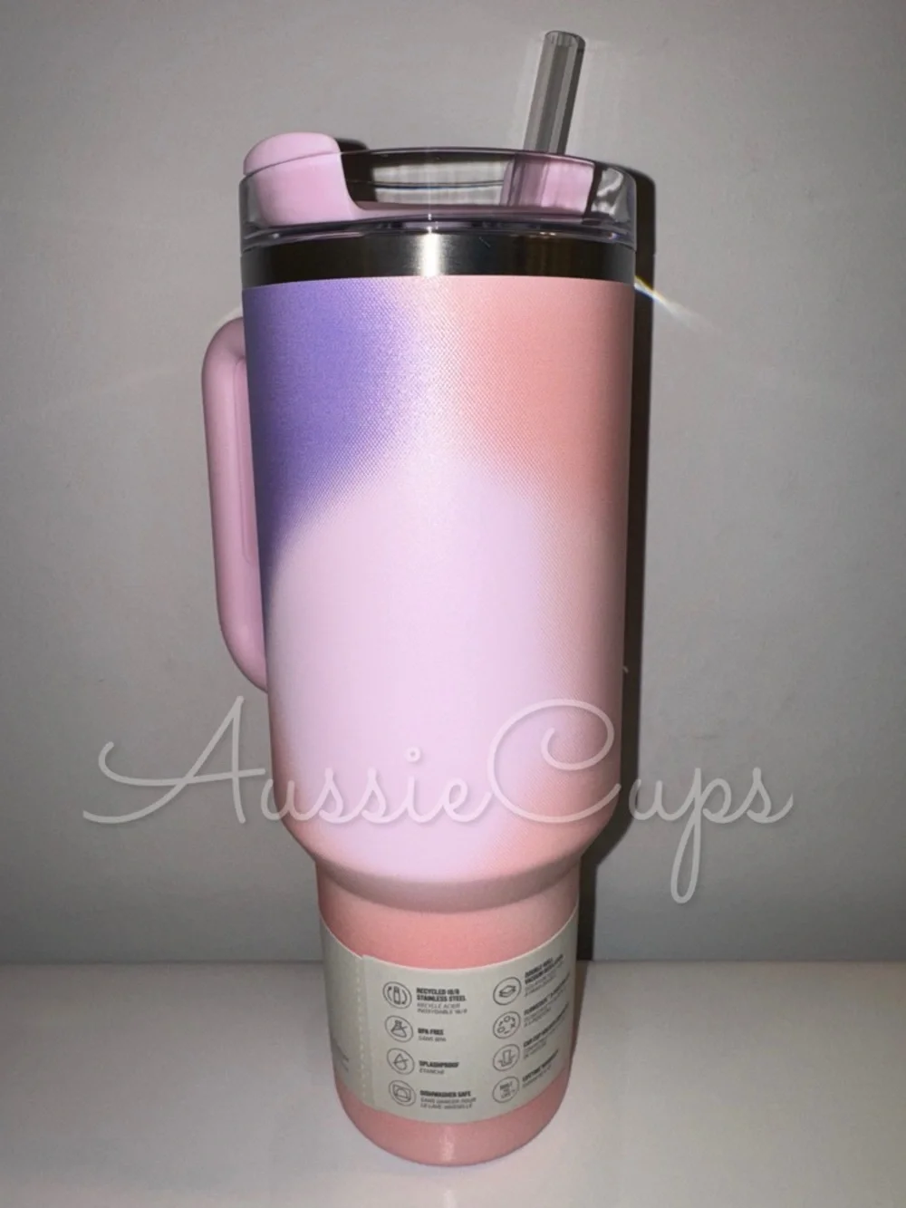 Stanley Rose Petal Motion 40 oz Quencher Tumbler - Pink & Lavender Ombre Mix - Picture 5 of 9